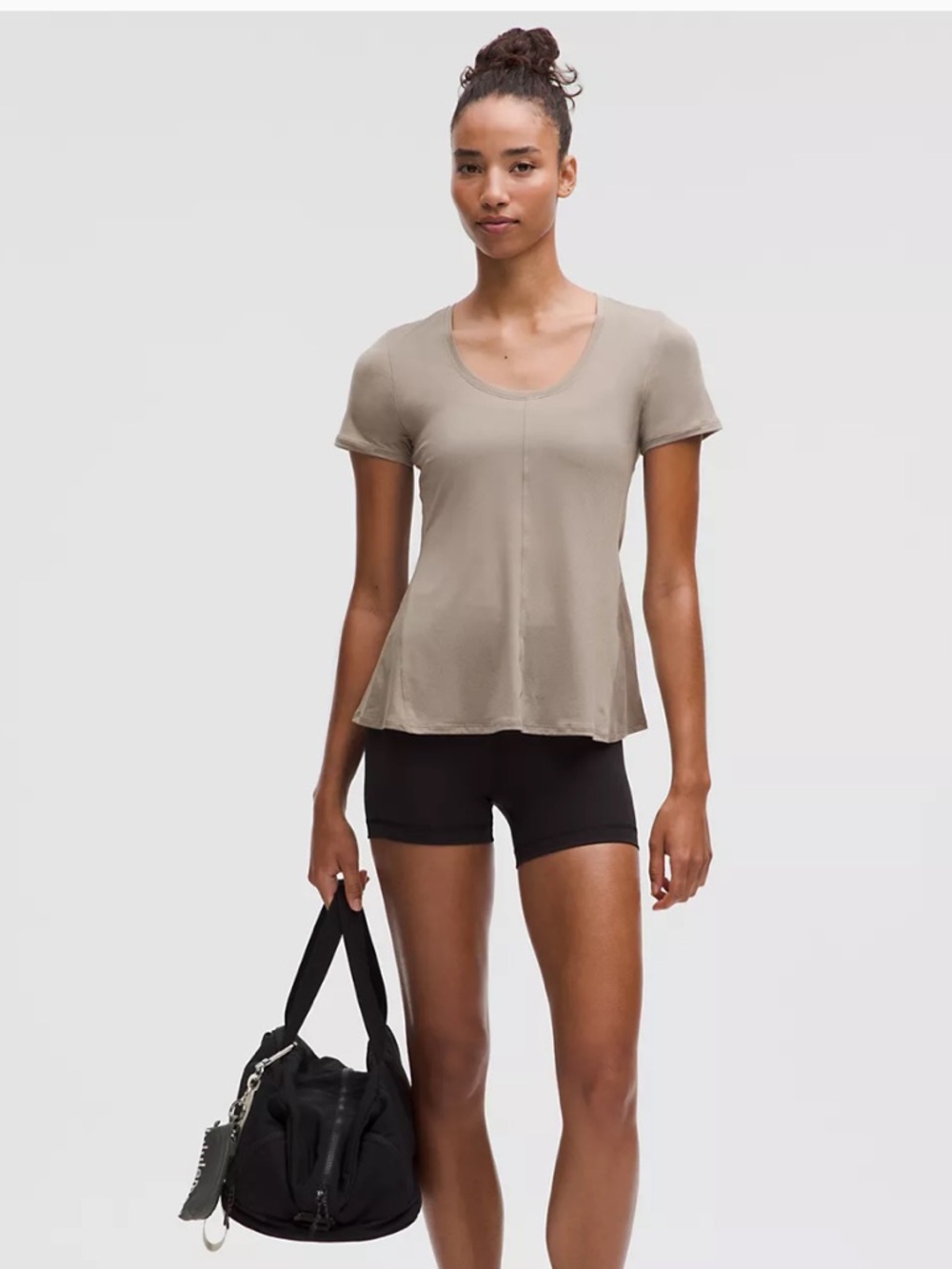 LULULEMON FLOWY HEM SHORT SLEEVE TEE WARM ASH GRAY